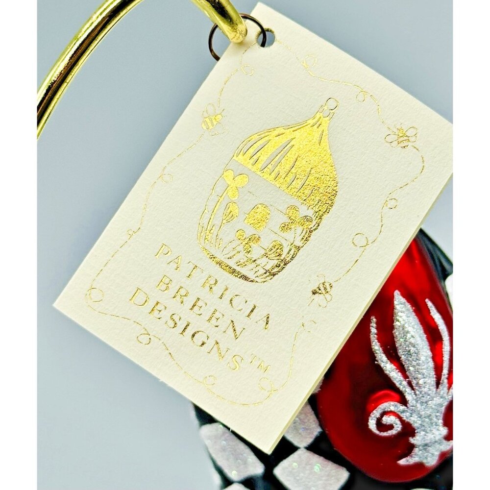 Patricia Breen Saint Louis Santa Black White Harlequin Ornament Christmas Tags - Picture 7 of 9
